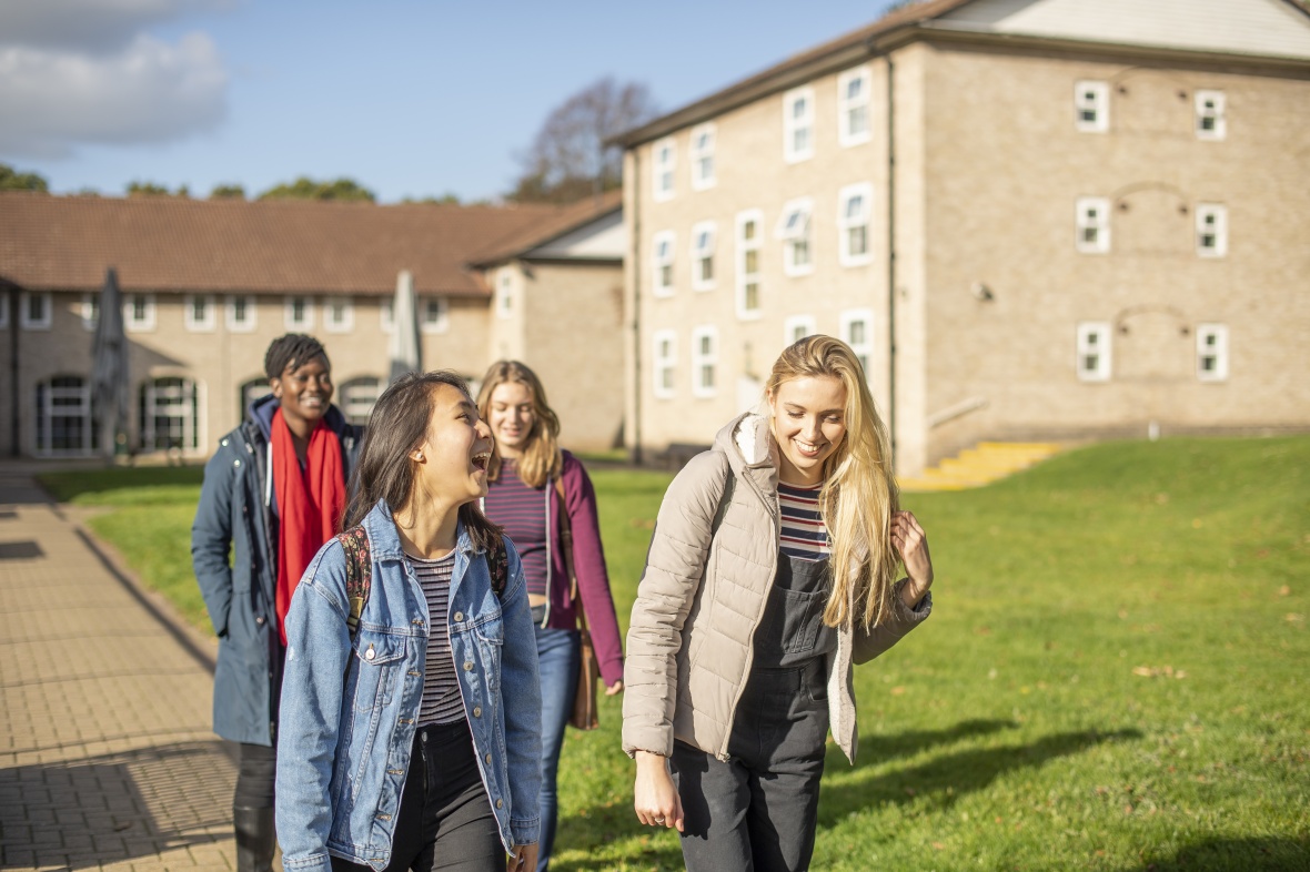 Undergraduate students walking around the campus, University Park