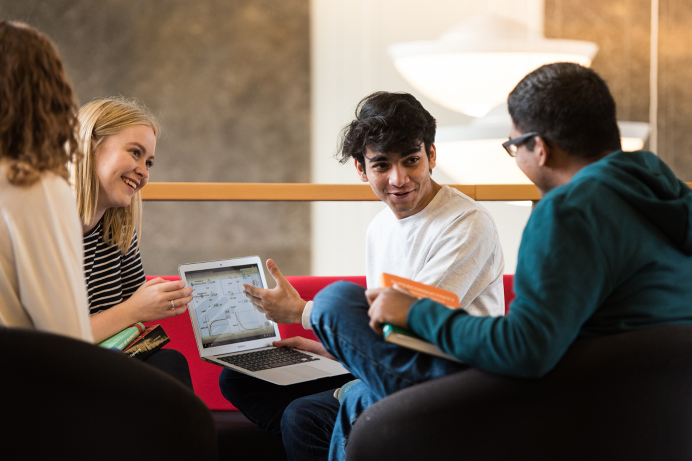 Undergraduate students working in computer science