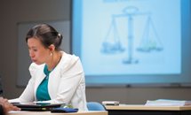 Business woman working at desk