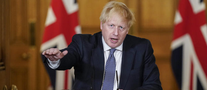 Boris Johnson making a live Covid-19 announcement 