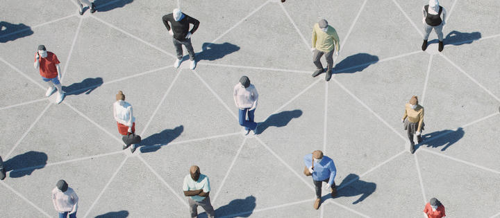 Group of individuals all connected