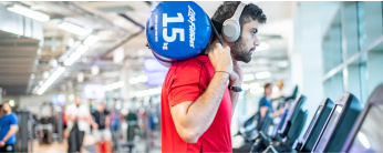 Man working out at the gym
