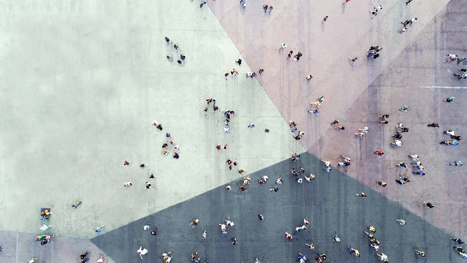 Satellite image of people