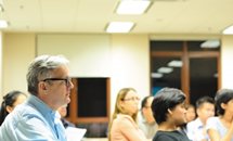 Staff member sitting in training course