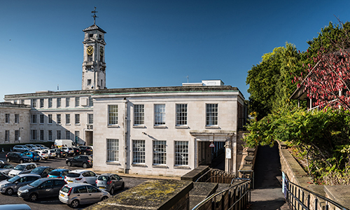 Car park overlooking the Trent Building at University Park Campus