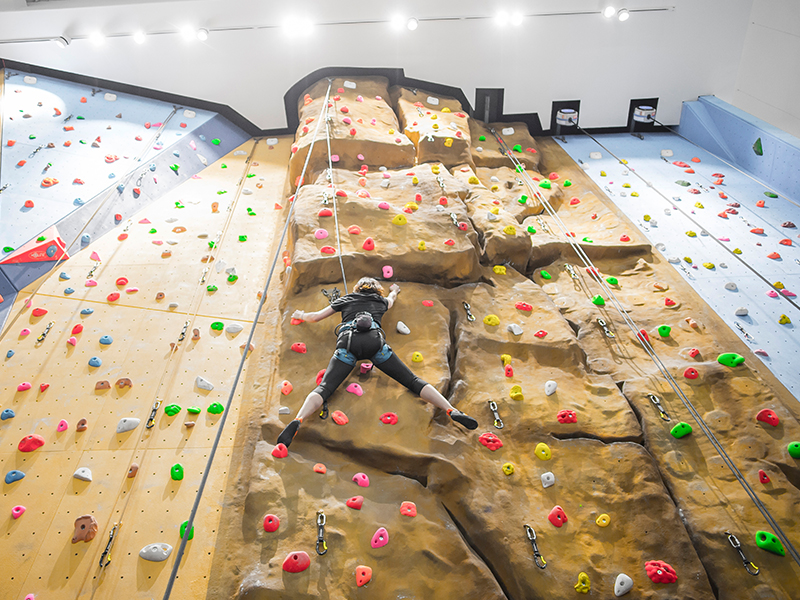 Climbing wall at David Ross Sports Village