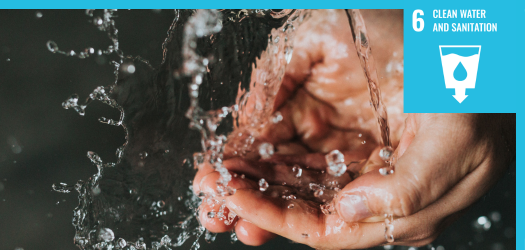 Pair of hands cupping clean water