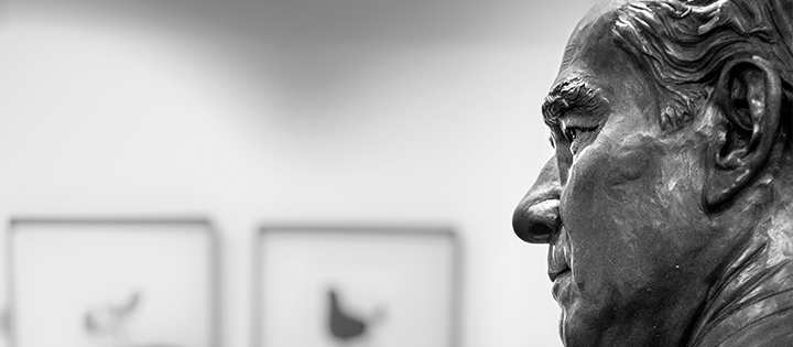 A statue in a museum