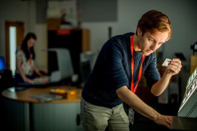 Undergraduates attending a seminar in the Monica Partridge Building