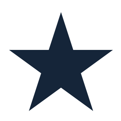 Solid blue five point star
