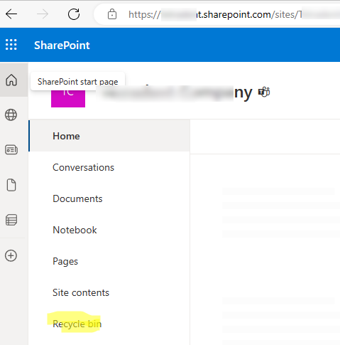 recycle bin sharepoint online