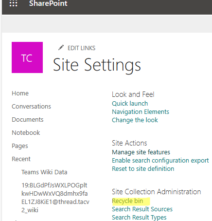 restore deleted files in sharepoint online